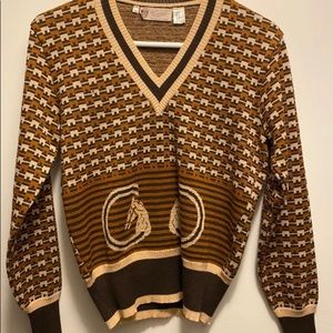Authentic 1970's Gucci GG v-neck wool Sweater